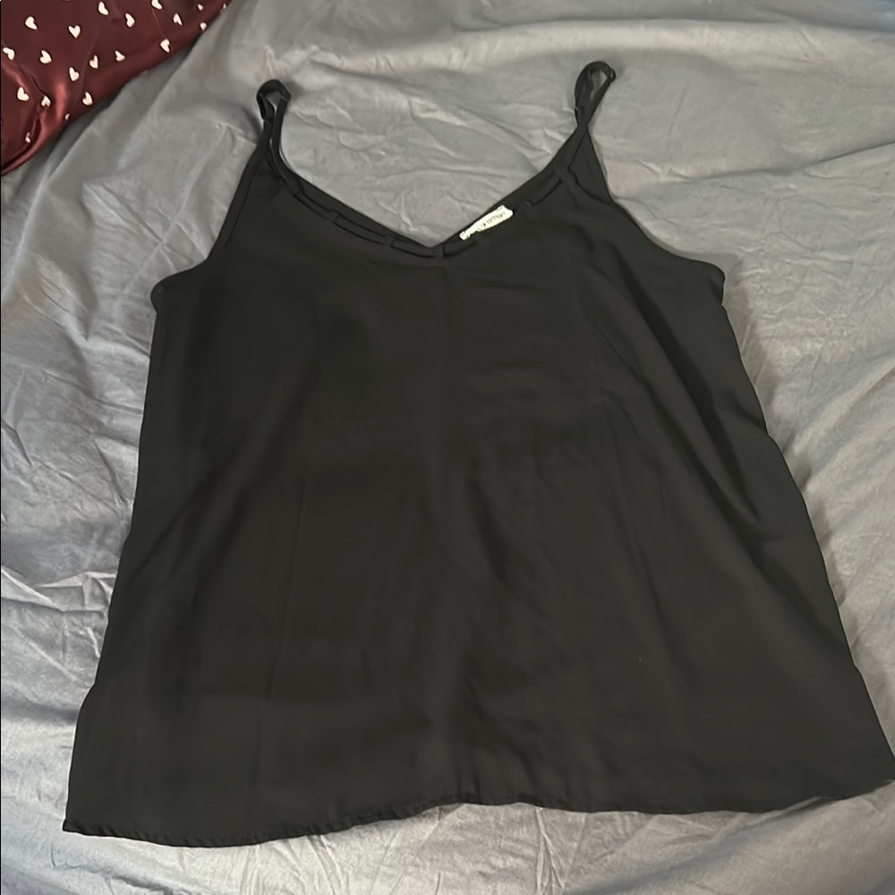 Black Sleeveless Camisole with V-Neckline